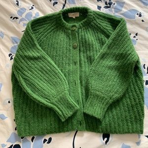 Sezane green cardigan XS